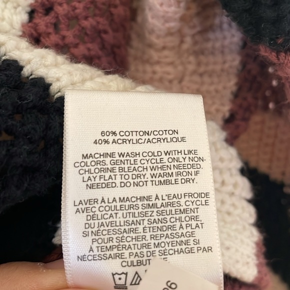 Express Pink Retro Strip V neck Sweater - Picture 4 of 4